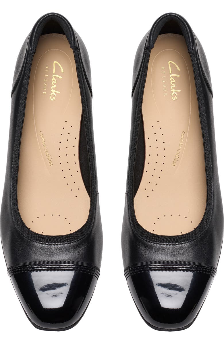 Clarks<sup>®</sup> Krystine May Cap Toe Pump, Alternate, color, Black Leather