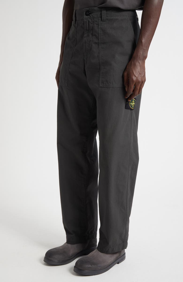 Stone Island Cotton Twill Trousers, Alternate, color, Lead Grey