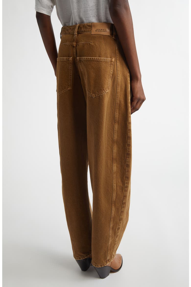 Lisha Pleated Barrel Leg Jeans, Alternate, color, BRONZE
