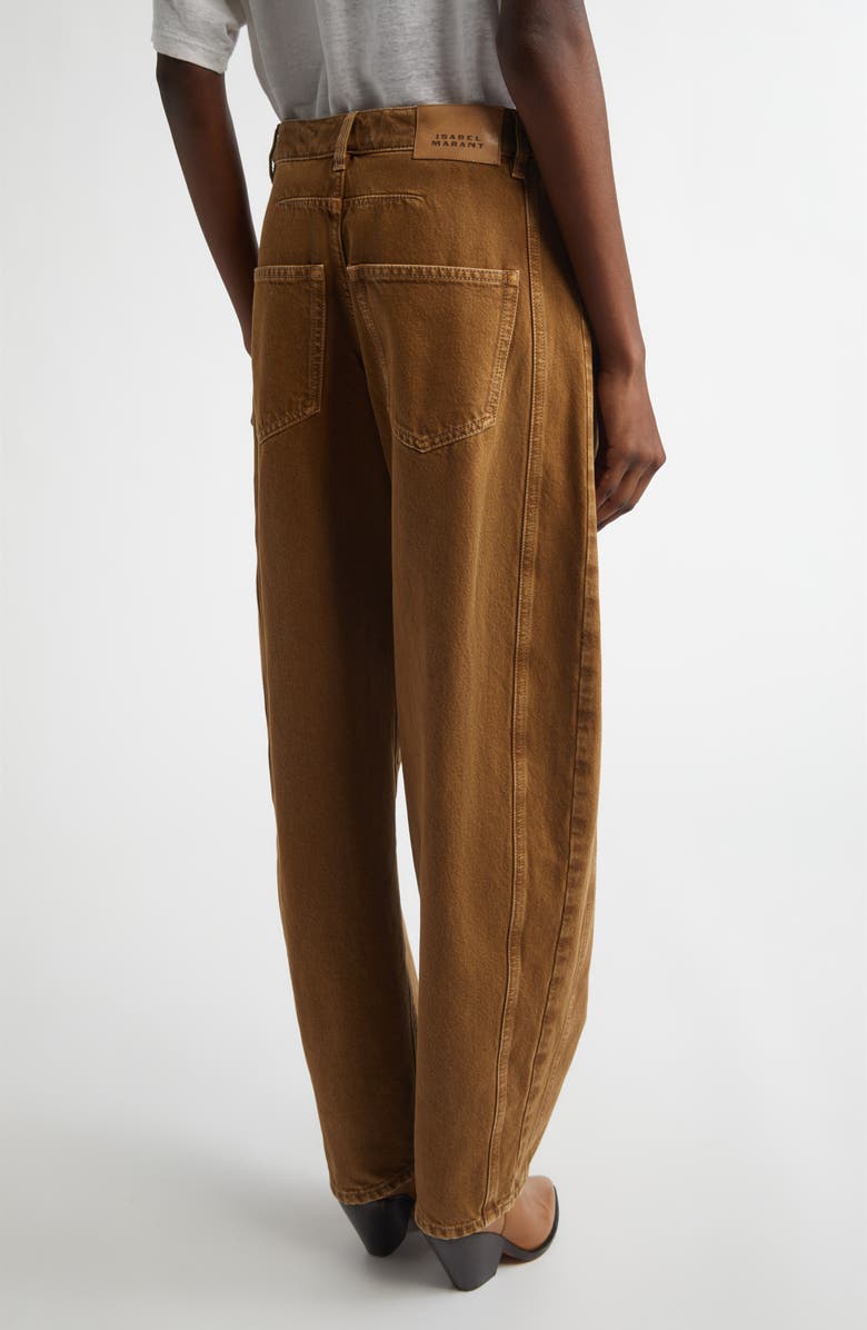 Isabel Marant Lisha Pleated Barrel Leg Jeans, Alternate, color, Bronze