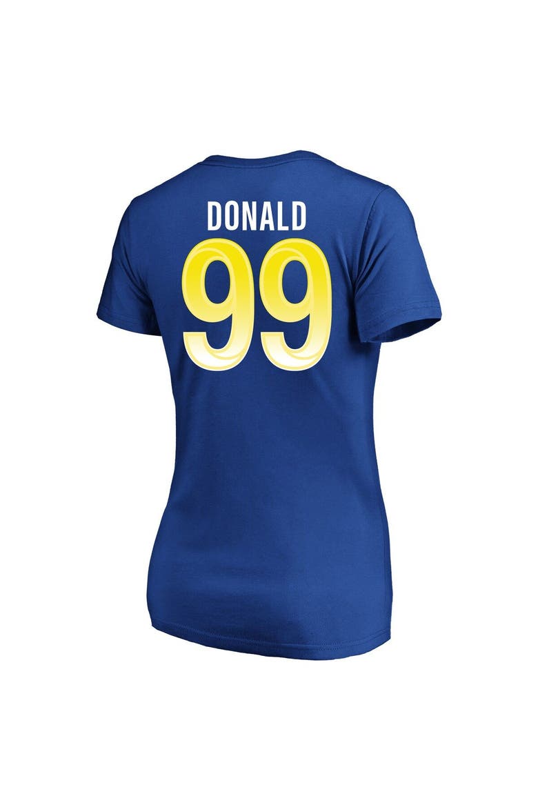 Women's Fanatics Branded Aaron Donald Royal Los Angeles Rams Super Bowl LVI Bound Plus Size Name & Number V-Neck T-Shirt, Alternate, color, Royal