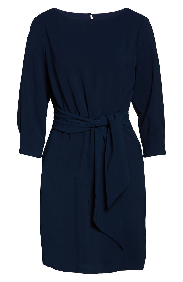 Vince Camuto Tie Waist Crepe Sheath Dress, Alternate, color,