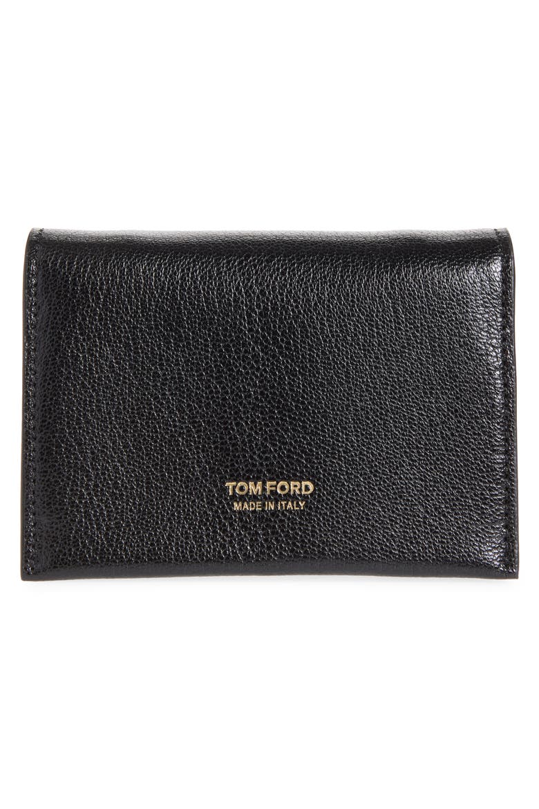 Mia Leather Card Holder Wallet on a Chain, Alternate, color, BLACK