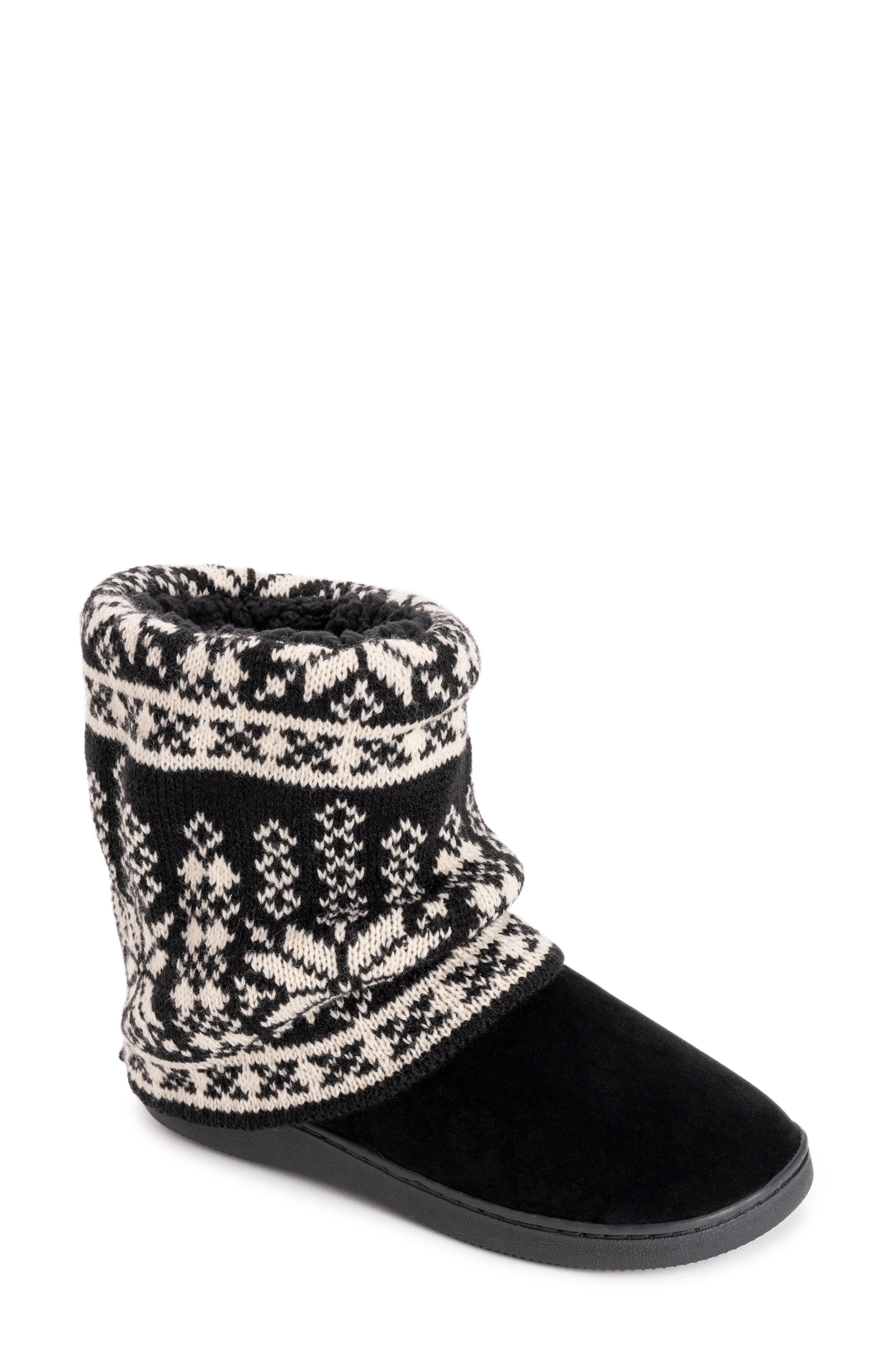 MUK LUKS Raquel Faux Fur Lined Indoor/Outdoor Bootie Slipper, Main, color, 