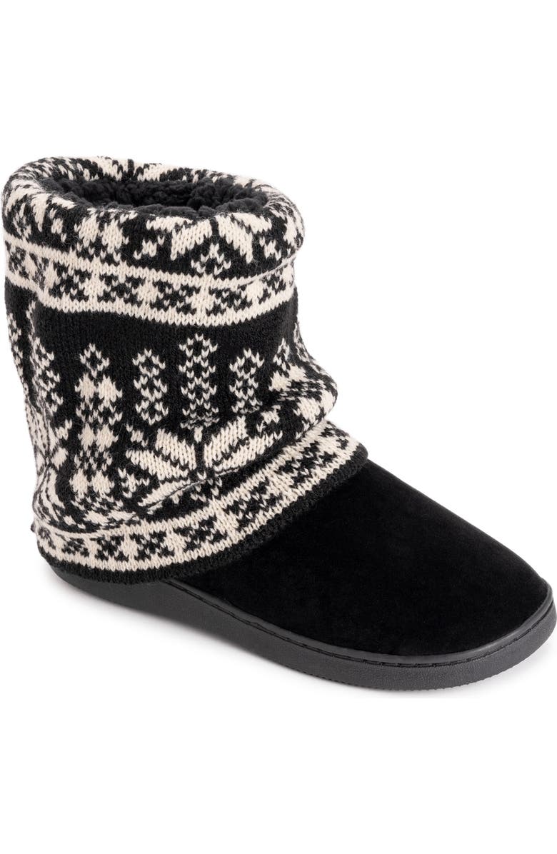 MUK LUKS Raquel Faux Fur Lined Indoor/Outdoor Bootie Slipper, Main, color,