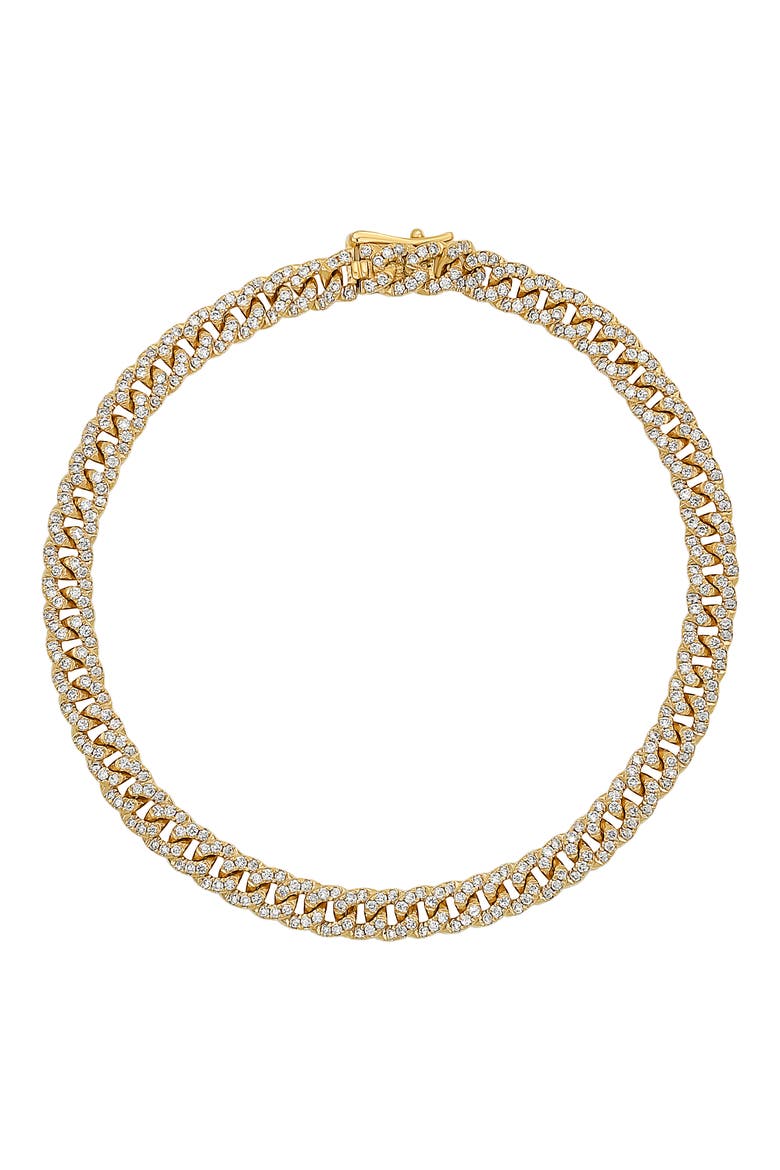 Pavé Diamond Curb Chain Bracelet (Nordstrom Exclusive), Main, color, 18K YELLOW GOLD/ DIAMOND