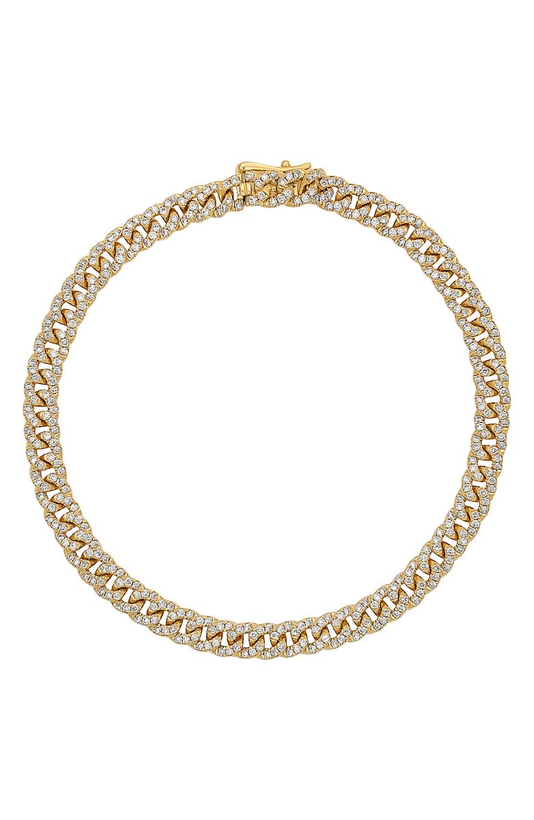 Bony Levy Pavé Diamond Curb Chain Bracelet, Main, color, 18K Yellow Gold/ Diamond