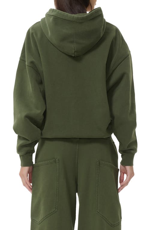 Afrm Cameron Cotton Zip Hoodie In Green