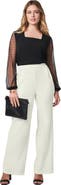 Jessica London Stretch Knit Crepe Wide Leg Pant