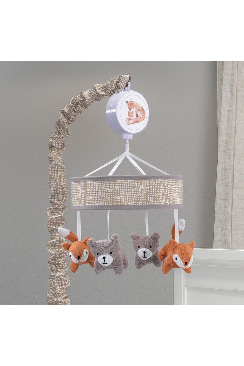 Painted Forest Fox and Bear Baby Crib Musical Mobile, Alternate, color, Multicolor