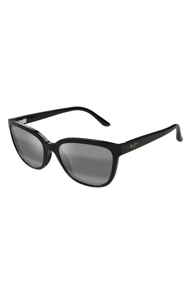 Maui Jim Honi 54mm PolarizedPlus2<sup>®</sup> Cat Eye Sunglasses, Alternate, color, Black/ Neutral Grey