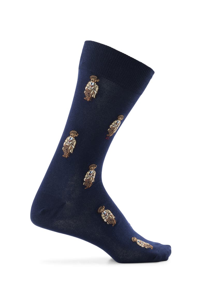 Big & Tall Charles Bear 2-pk Crew Socks, Alternate, color, NAVY
