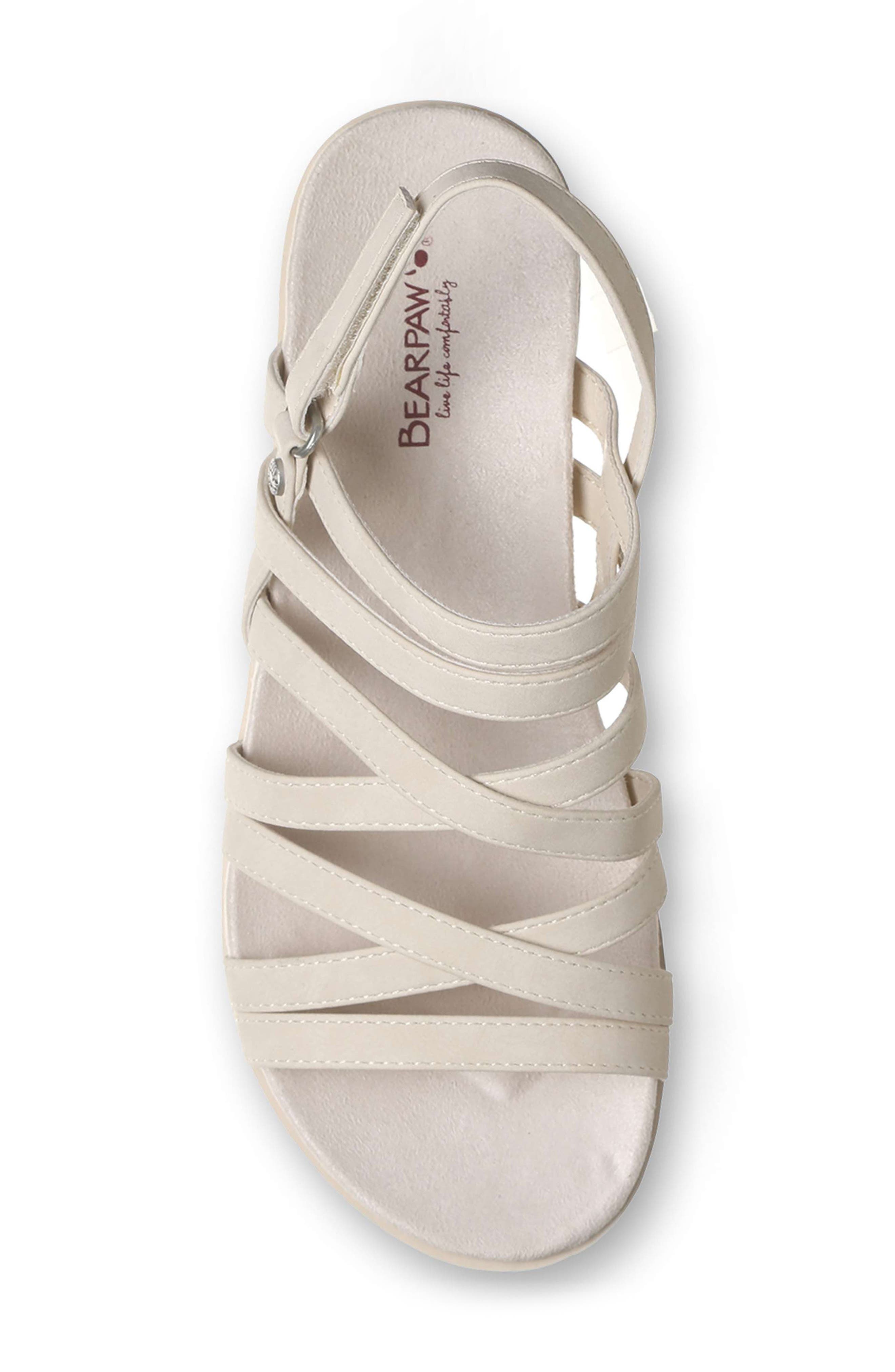 Crete Faux Leather Sandal, Alternate, color, BONE