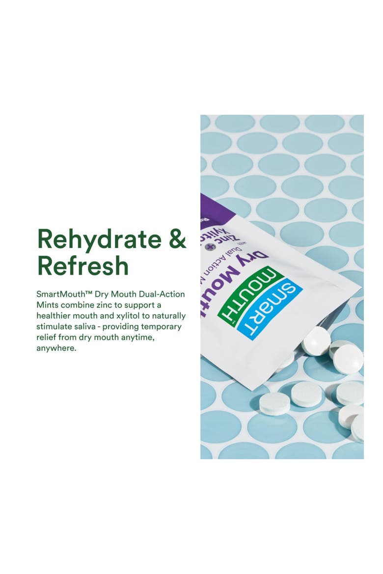 Dual-Action Sugar-Free Dry Mouth Mints with Zinc and Xylitol 50 Count, 8-Pack, Alternate, color, Mellow Mint