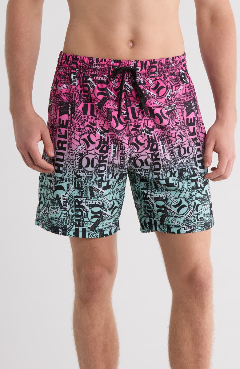 Hurley Cannonball Volley Swim Trunks, Main, color, Black