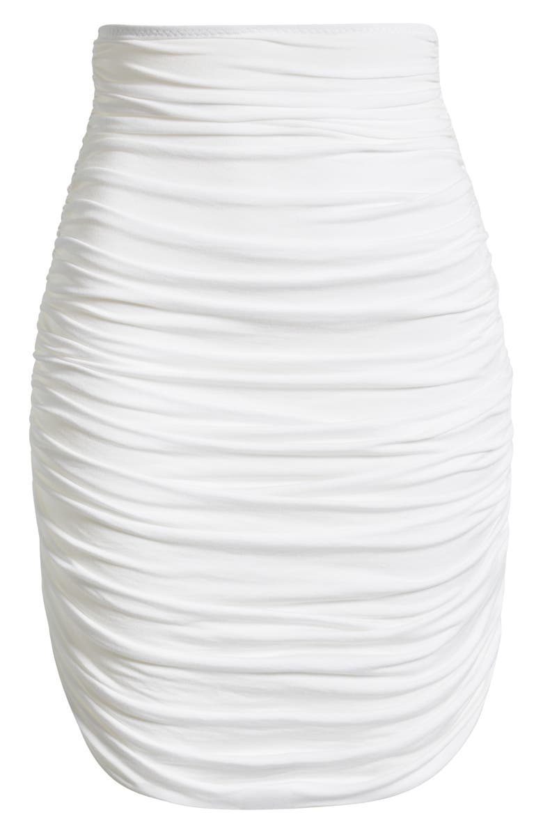 Norma Kamali Shirred Skirt, Alternate, color, Snow White