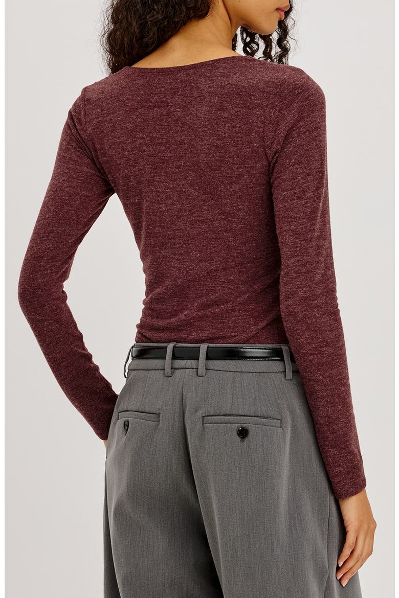 Issel Ruched Long Sleeve Top, Alternate, color, MERLOT