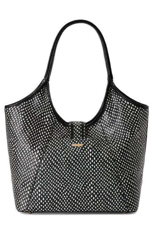 Brahmin Melora Embossed Leather Tote In Black