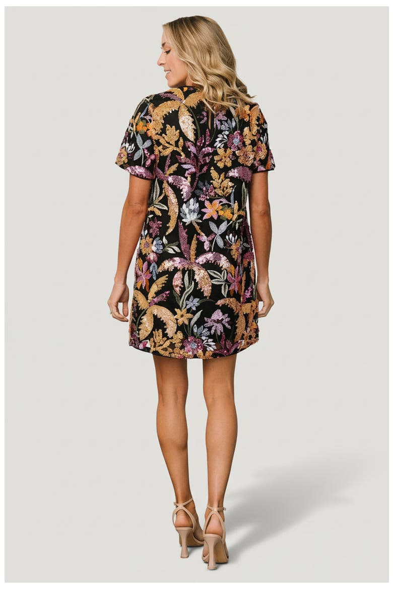 Patricia Sequin Short Dress, Alternate, color, Black