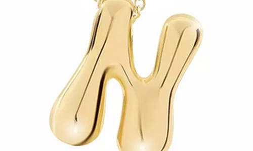 Jane Basch Designs Puffed Initial Pendant Necklace In Gold