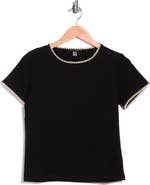 T Tahari Short Sleeve Shell Stitched T-Shirt