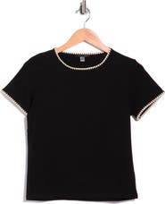 T Tahari Short Sleeve Shell Stitched T-Shirt