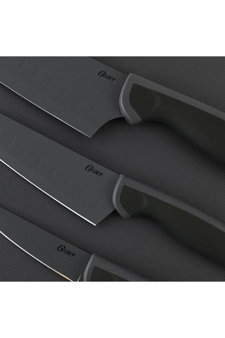 4 Piece Cutlery Knife Set with Cutting Board, Alternate, color, Black