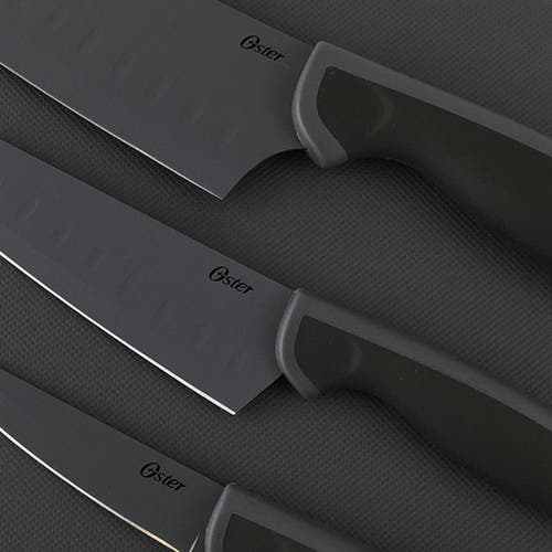 Oster Slice Craft 4 Piece Cutlery Knife Set With Cutting Board In Black