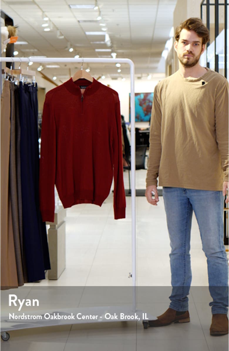 Water Repellent Merino Wool Quarter-Zip Pullover, sales video thumbnail