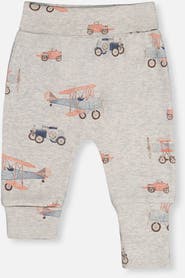 Deux par Deux Organic Cotton Airplane Foldover Waist Evolutive Pants