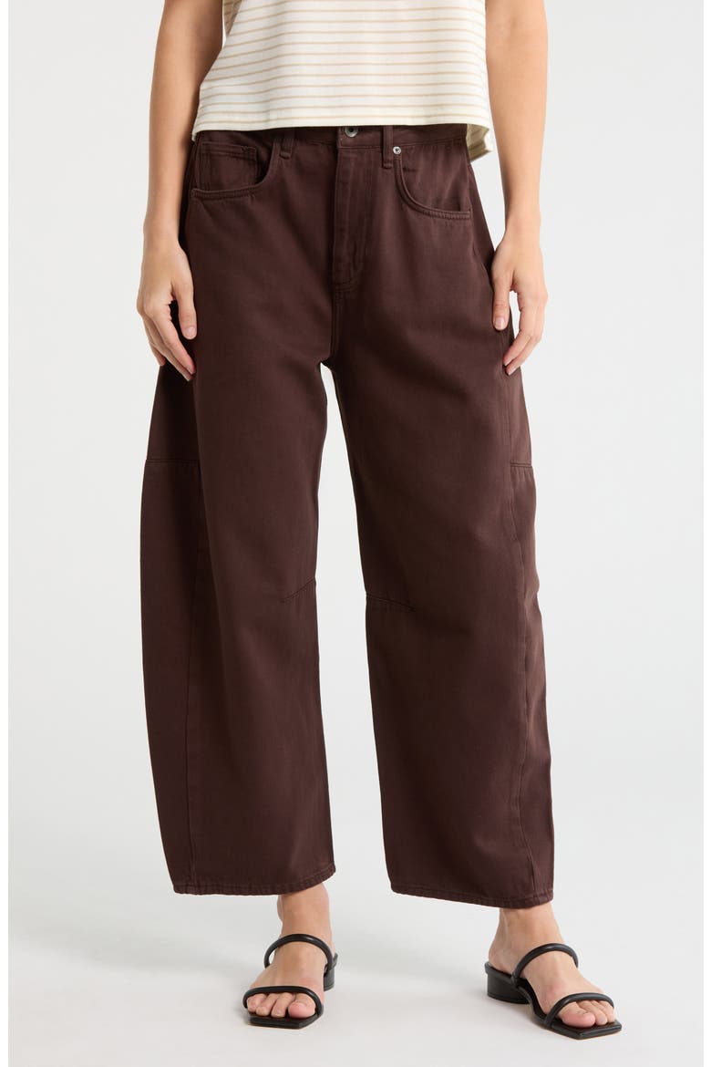 Chase High Waist Barrel Leg Jeans, Main, color, ESPRESSO