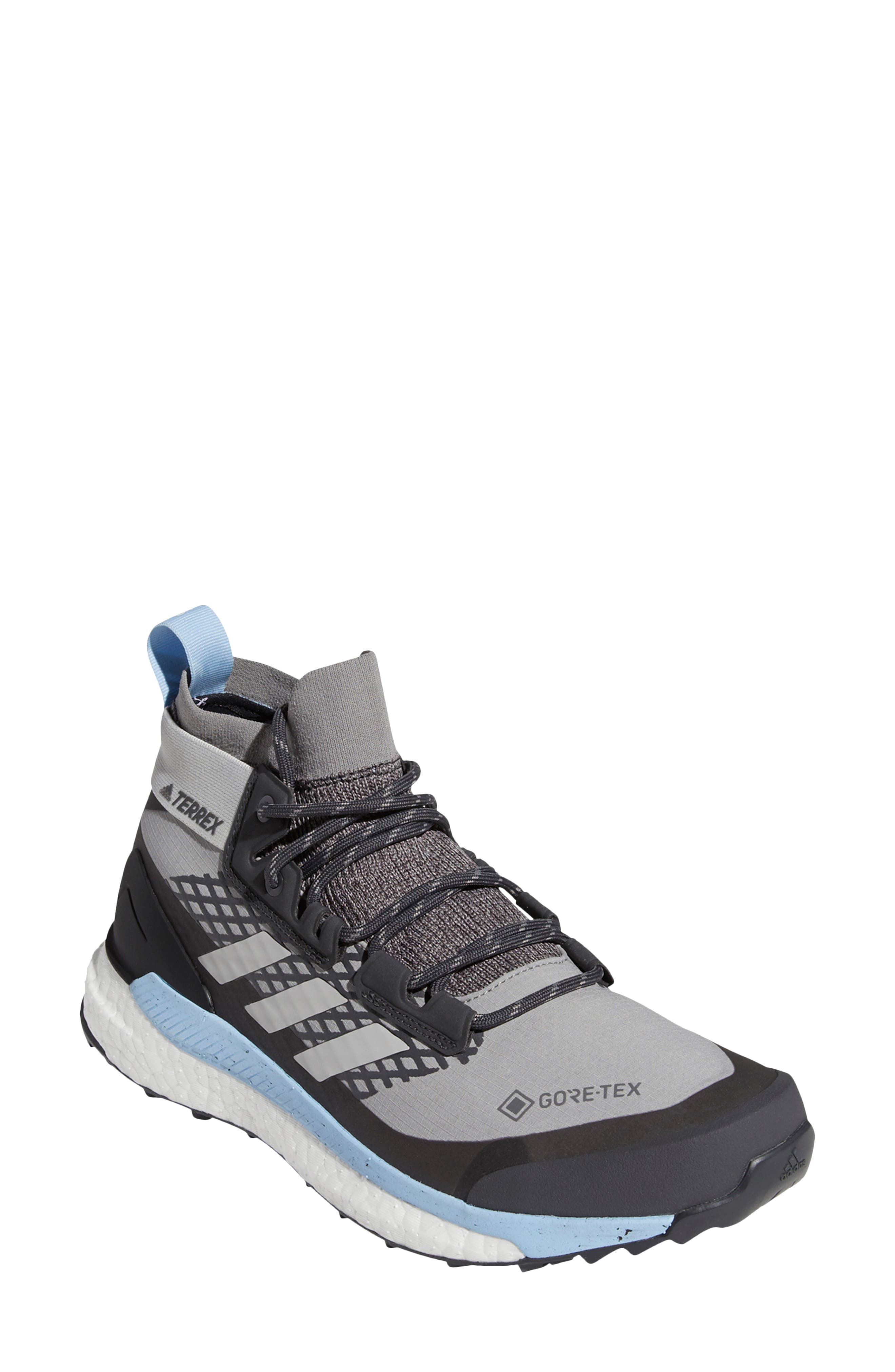Terrex Free Parley Trail Hiking Boot, Main, color, CRYSTAL WHITE/ SOLAR GOLD