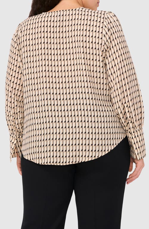 Halogenr Halogen(r) Check Print Faux Wrap Top In Taupe