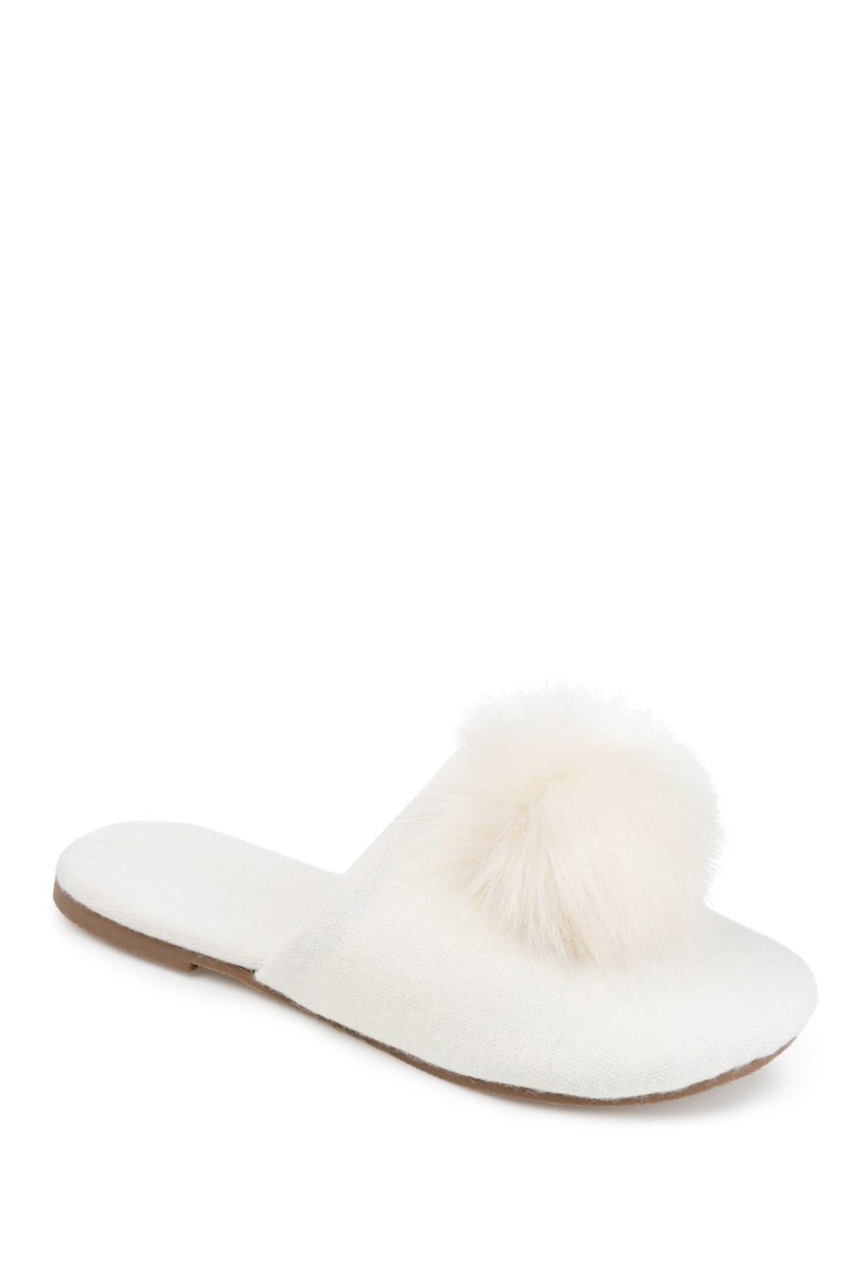 Journee Collection Nightfall Faux Fur Pompom Slipper