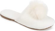 Journee Collection Nightfall Faux Fur Pompom Slipper
