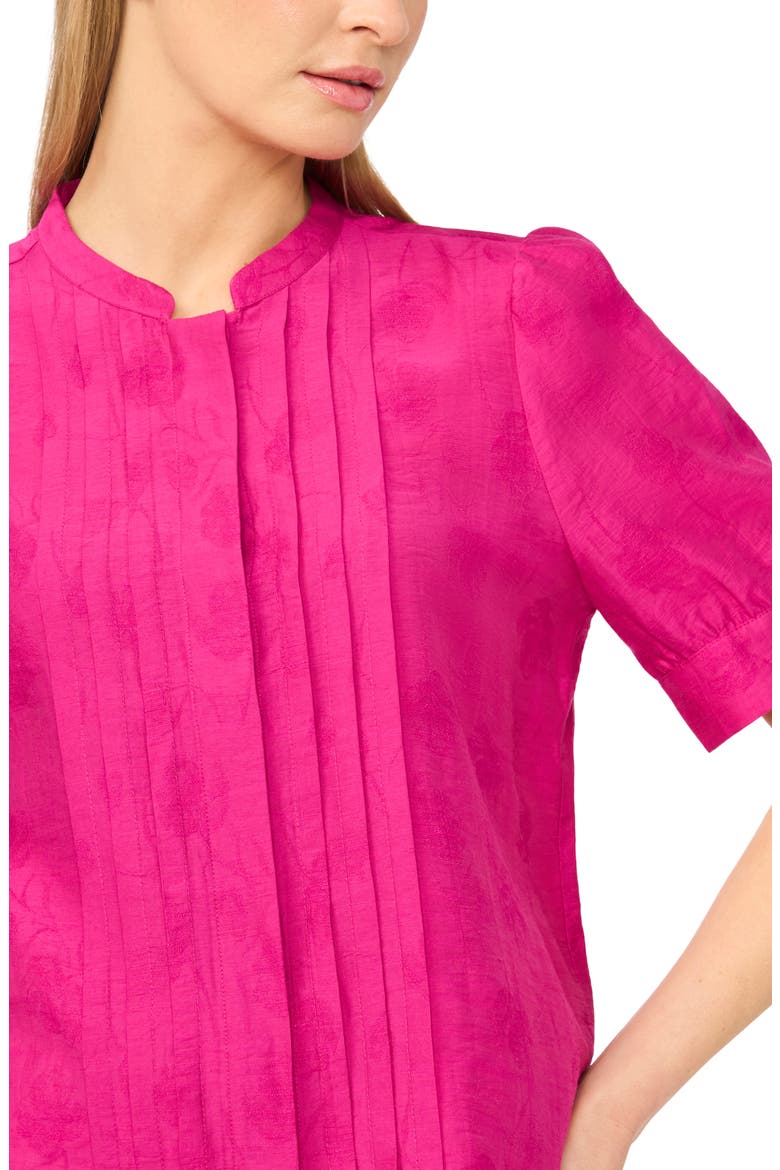 Pintuck Pleat Button-Up Top, Alternate, color, BRIGHT ORCHID