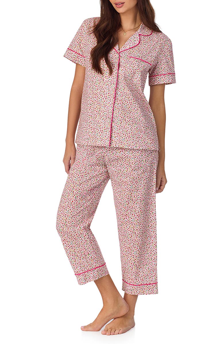 BedHead Pajamas Print Organic Cotton Jersey Crop Pajamas, Alternate, color, 