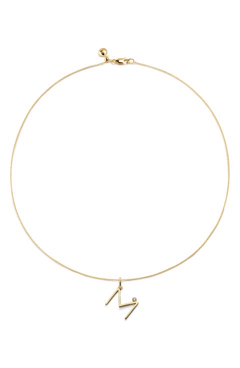 Diamond Initial Pendant Necklace