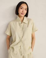 Haven Well Within Organic Cotton Linen Button-Down Top