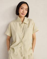 Haven Well Within Organic Cotton Linen Button-Down Top