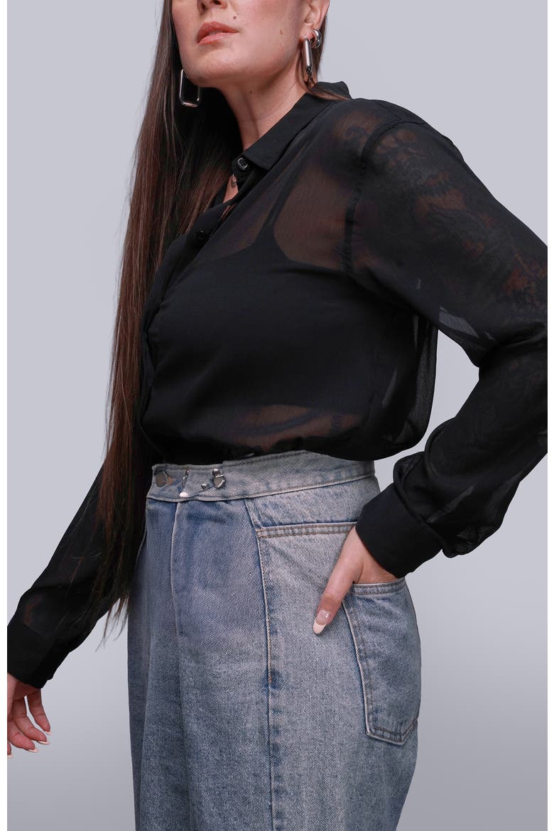 The Empower Long Sleeve Button Up, Alternate, color, BLACK