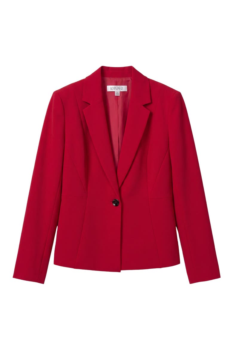 One-Button Blazer, Alternate, color, FIRE RED
