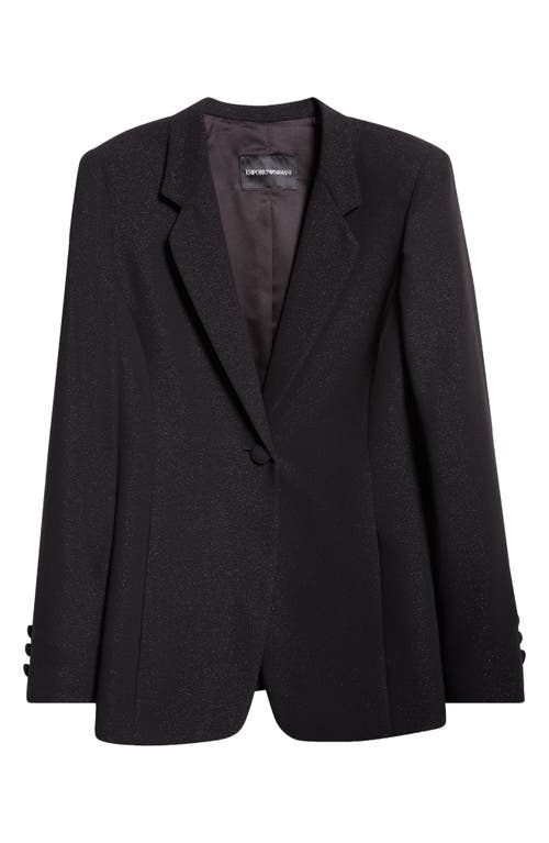 Shop Emporio Armani One-button Blazer In Solid Black