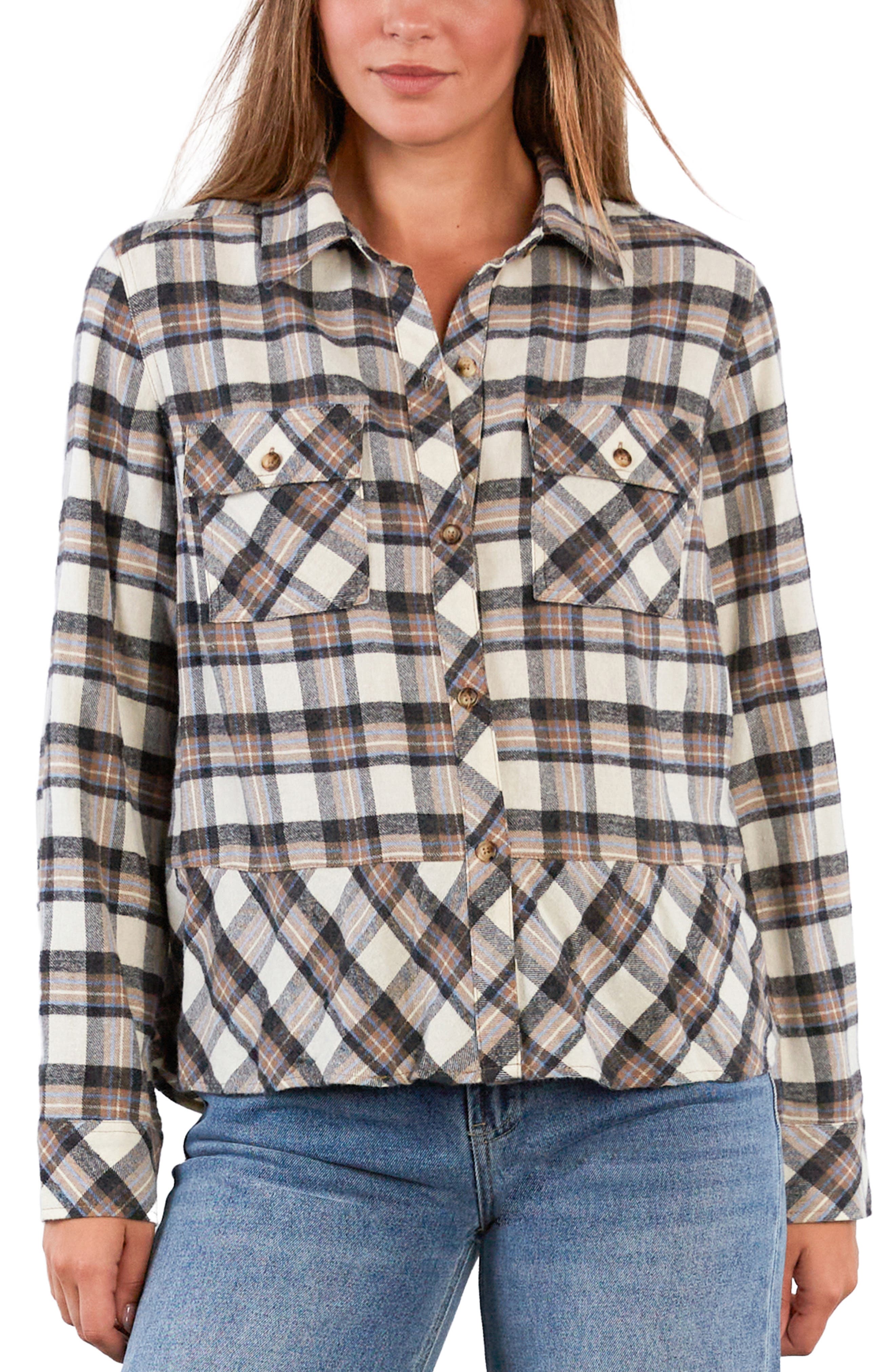 Ryan Plaid Ruffle Peplum Button-Up Shirt - image 5