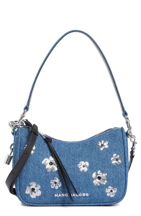 Daisy Sequin Denim Shoulder Bag