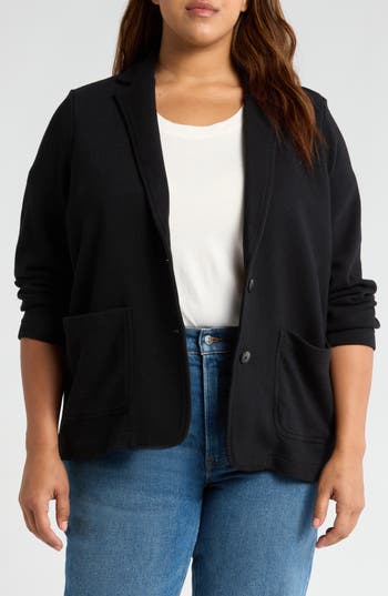 Caslon ® Relaxed Knit Blazer In Black