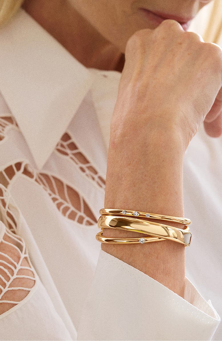 BaubleBar Thick Gold Bangle Bracelet, Alternate, color, Gold