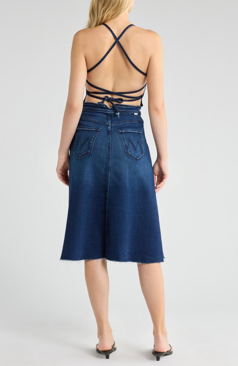 MOTHER The Back Raw Hem Denim Midi Dress, Alternate, color, Homecoming High