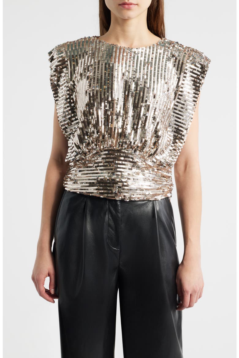 Illana Sequin Crop Top, Main, color, ORGE