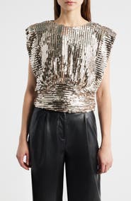 BOSS Illana Sequin Crop Top